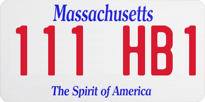 MA license plate 111HB1