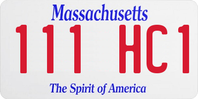 MA license plate 111HC1