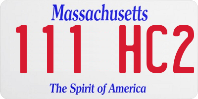 MA license plate 111HC2