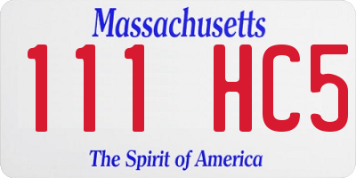 MA license plate 111HC5