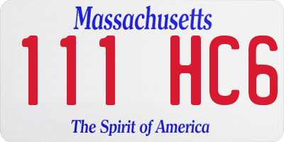 MA license plate 111HC6