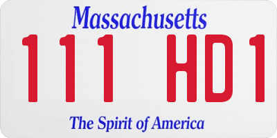 MA license plate 111HD1