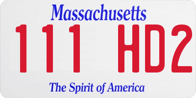 MA license plate 111HD2