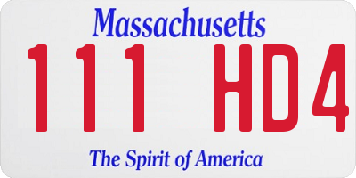 MA license plate 111HD4
