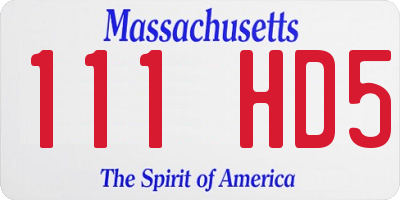 MA license plate 111HD5