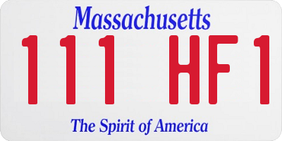MA license plate 111HF1