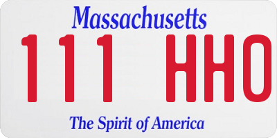 MA license plate 111HH0