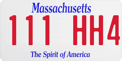 MA license plate 111HH4