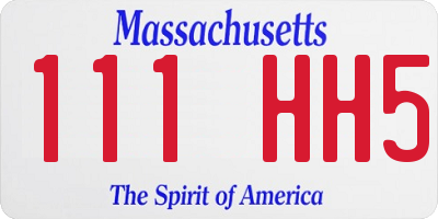 MA license plate 111HH5