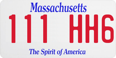 MA license plate 111HH6