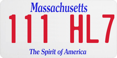 MA license plate 111HL7