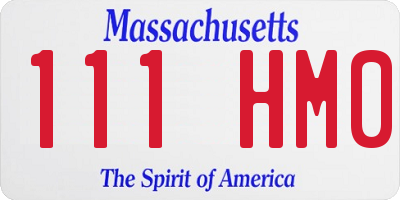 MA license plate 111HM0