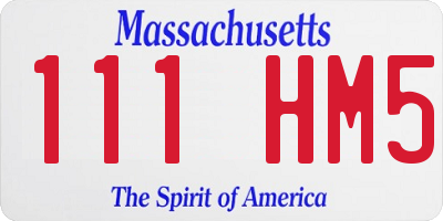 MA license plate 111HM5