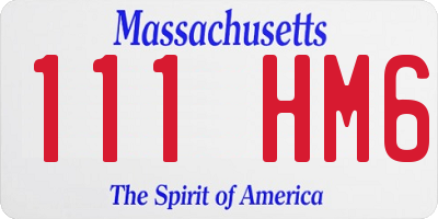 MA license plate 111HM6