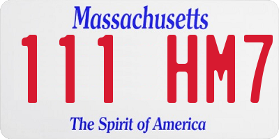 MA license plate 111HM7