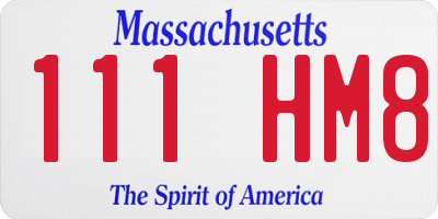 MA license plate 111HM8