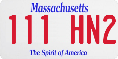 MA license plate 111HN2