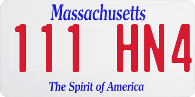 MA license plate 111HN4