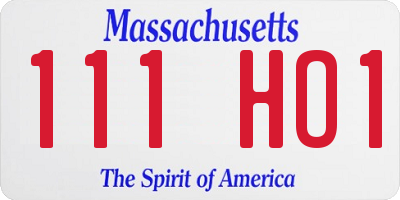 MA license plate 111HO1