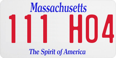 MA license plate 111HO4