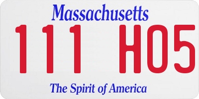 MA license plate 111HO5