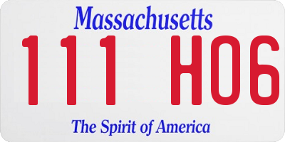 MA license plate 111HO6