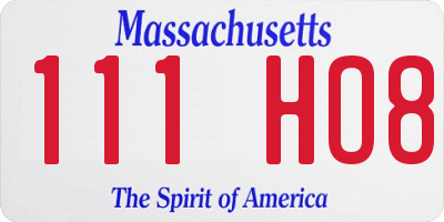 MA license plate 111HO8