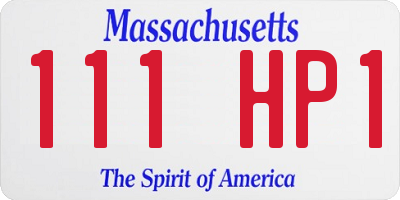 MA license plate 111HP1