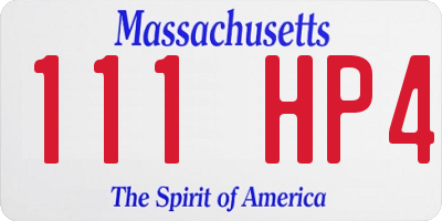 MA license plate 111HP4