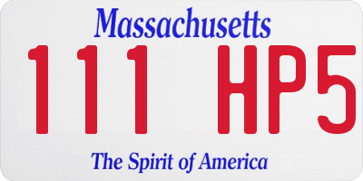 MA license plate 111HP5