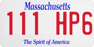 MA license plate 111HP6