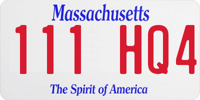 MA license plate 111HQ4
