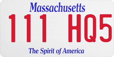 MA license plate 111HQ5