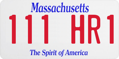 MA license plate 111HR1