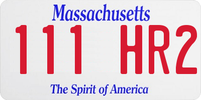 MA license plate 111HR2