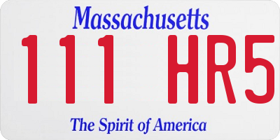 MA license plate 111HR5