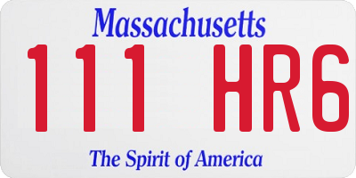 MA license plate 111HR6