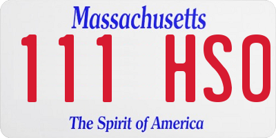 MA license plate 111HS0