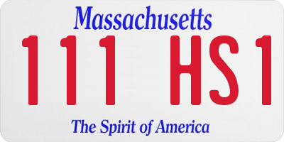 MA license plate 111HS1
