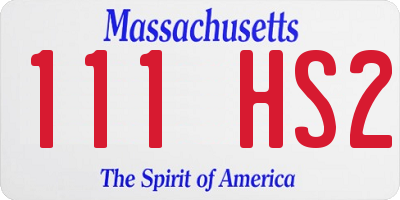 MA license plate 111HS2