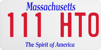 MA license plate 111HT0