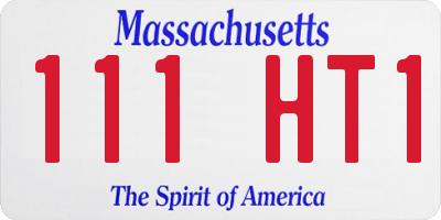 MA license plate 111HT1