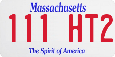 MA license plate 111HT2