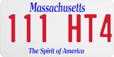 MA license plate 111HT4