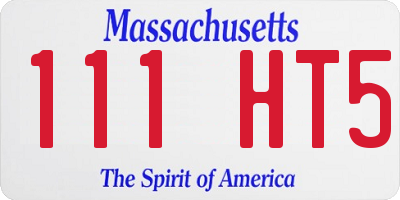 MA license plate 111HT5