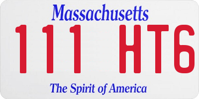 MA license plate 111HT6