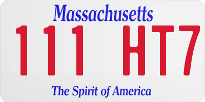 MA license plate 111HT7