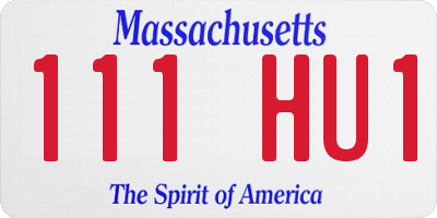 MA license plate 111HU1