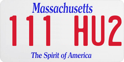 MA license plate 111HU2