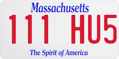 MA license plate 111HU5